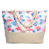 Summer Flamingo & Palm Leaves Rhinestone Ladies Tote Bag - LTBG1208 - Bundle Bus