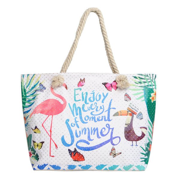 Summer Tropical Rhinestones Ladies Tote Bag - LTBG1210 - Bundle Bus