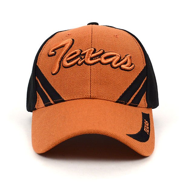 Texas Brown & Black 3D Embroidered Baseball Cap, Hat EBC10304 - Bundle Bus