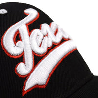 Texas Red & Black 3D Embroidered Baseball Cap, Hat EBC10288 - Bundle Bus