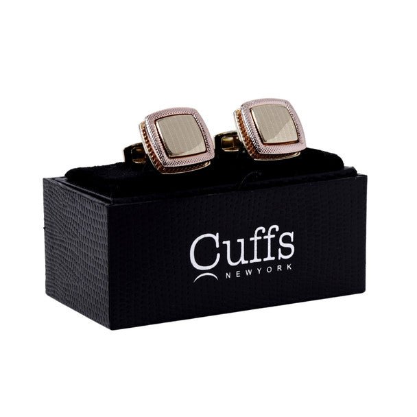 Two Tone Gold Square Cufflinks-CL1848 - Bundle Bus