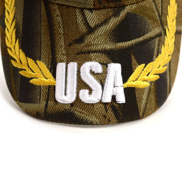 USA Camo 3D Embroidered Baseball Cap, Hat EBC10286 - Bundle Bus