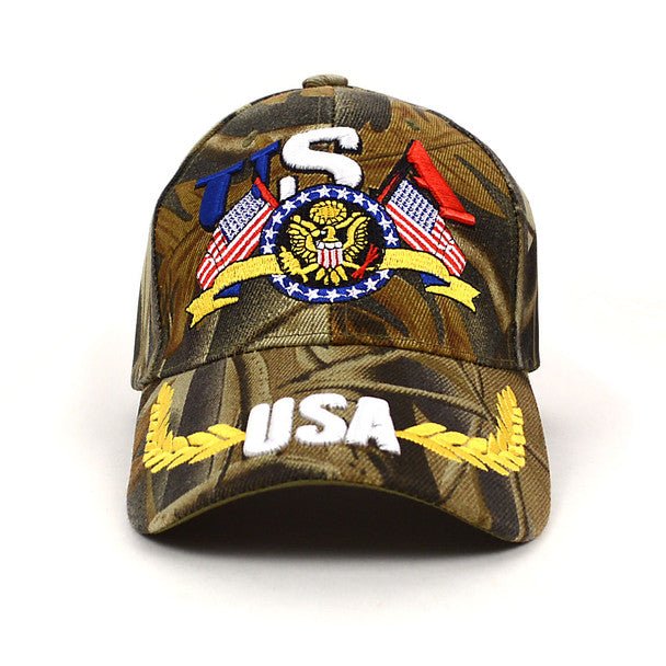 USA Camo 3D Embroidered Baseball Cap, Hat EBC10286 - Bundle Bus