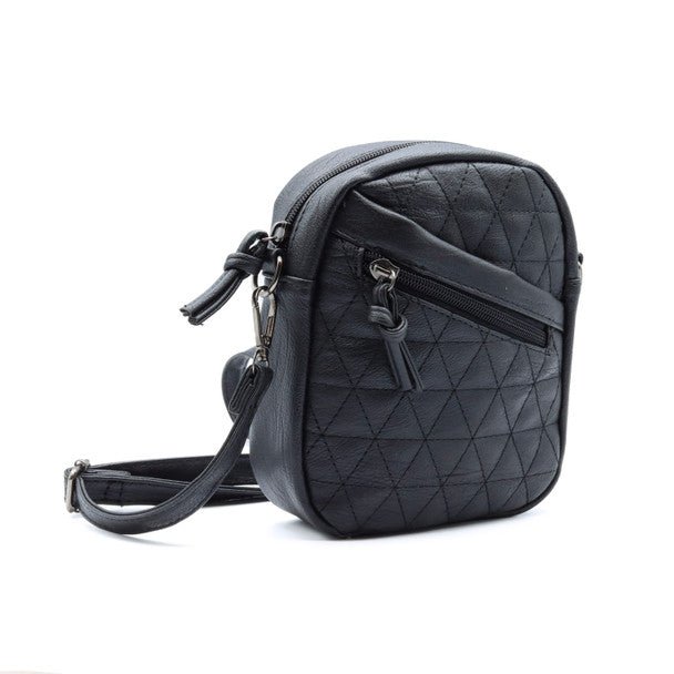 Vegan Leather Mini Quilt Crossbody bag - LCBG1311 - Bundle Bus