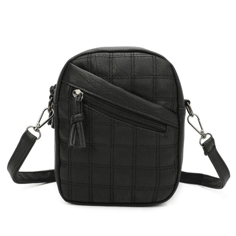 Vegan Leather Mini Quilt Crossbody bag - LCBG1311 - Bundle Bus