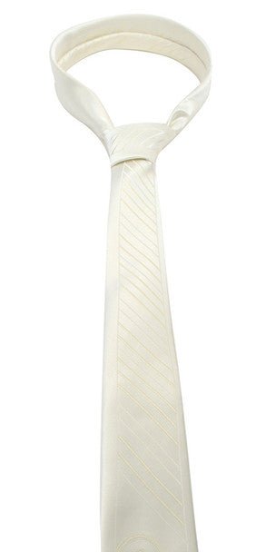 White Microfiber Poly Woven 2.25" Slim Panel Tie - MPPW1606 - Bundle Bus