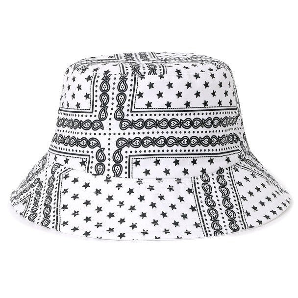 White Paisley Bucket Hat - NBKHT1000-RWHPA - Bundle Bus