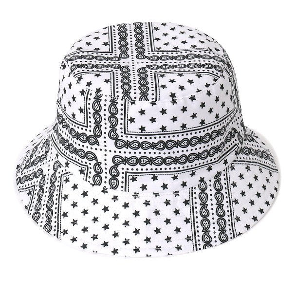 White Paisley Bucket Hat - NBKHT1000-RWHPA - Bundle Bus