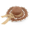 Women's 4.25" Brim Tan Bow Brown Floppy Hat H10325 - Bundle Bus