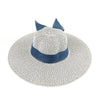 Women's 5" Brim Blue Bow Sky Blue Floppy Hat H10320 - Bundle Bus