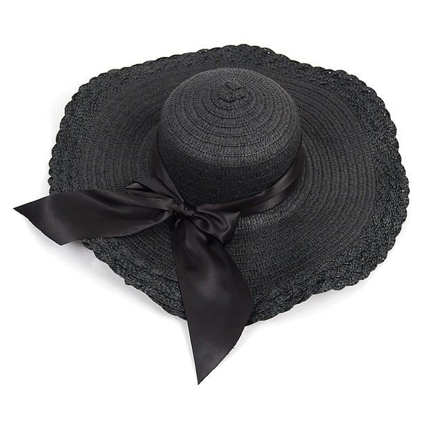 Women's 5" Brim Bow Floppy Hat LFH1116 - Bundle Bus