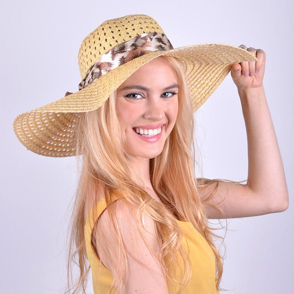 Women's 5" Brim Bow Floppy Hat LFH1118 - Bundle Bus