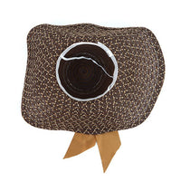 Women's 6" Brim Brown Bow Floppy Hat H10323 - Bundle Bus