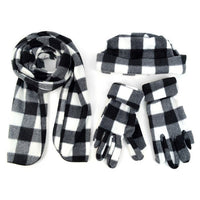 Women's Charcoal Plaid Fleece Winter Set WNSET9016 - Bundle Bus