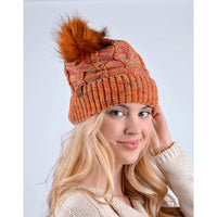 Women's Extra Soft Multicolored Pom Pom Knit Winter Hat - LKH5030 - Bundle Bus