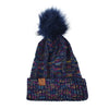 Women's Extra Soft Multicolored Pom Pom Knit Winter Hat - LKH5030 - Bundle Bus