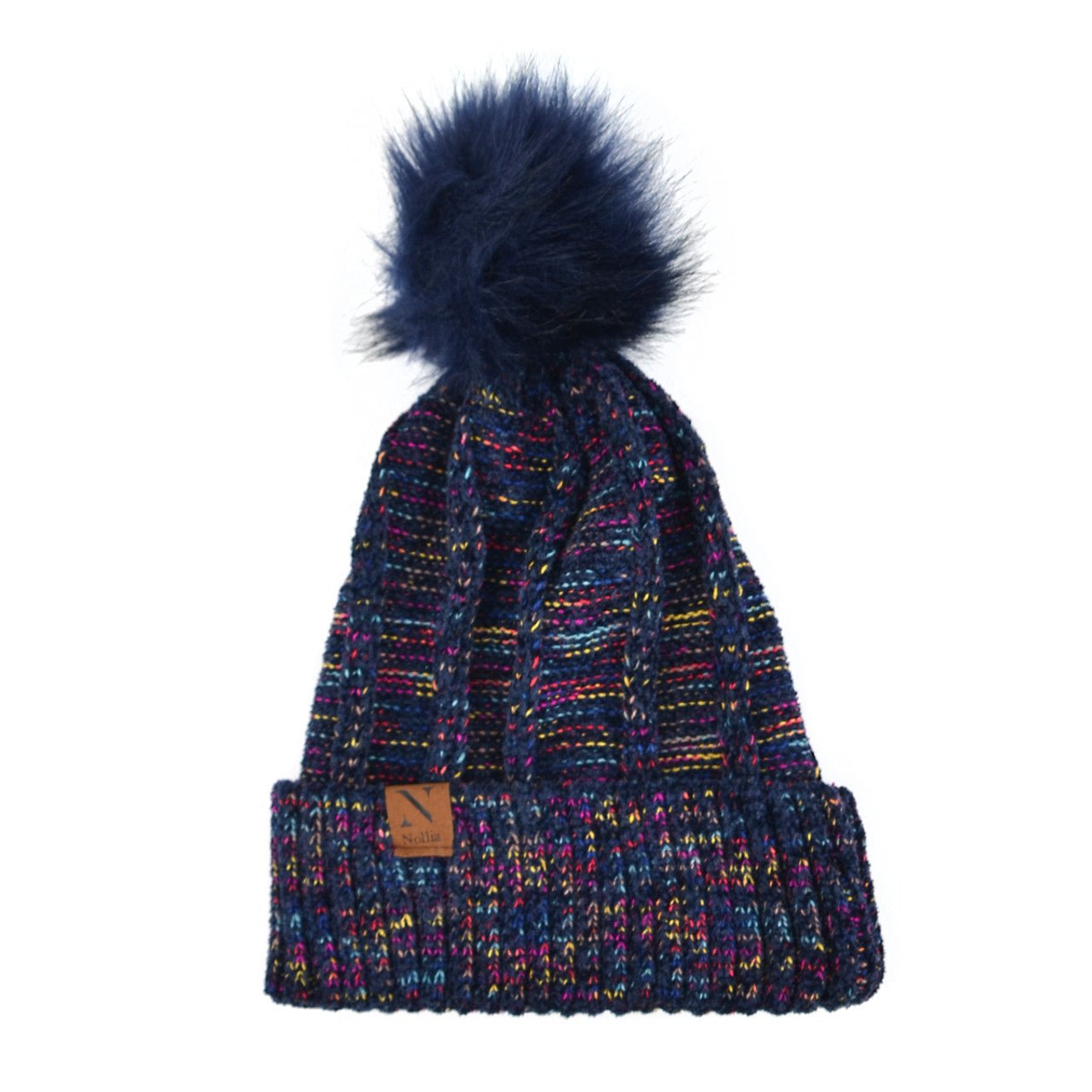 Women's Extra Soft Multicolored Pom Pom Knit Winter Hat - LKH5030 - Bundle Bus