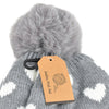 Women's Hearts and Pom Pom Knit Winter Hat - LKH5032 - Bundle Bus