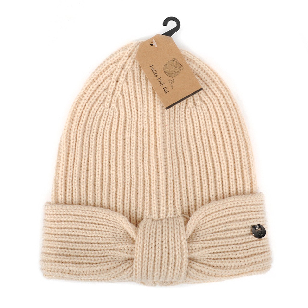 Women's Knotted Knit Winter Hat - LKH5039 - Bundle Bus