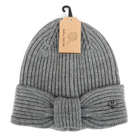 Women's Knotted Knit Winter Hat - LKH5039 - Bundle Bus