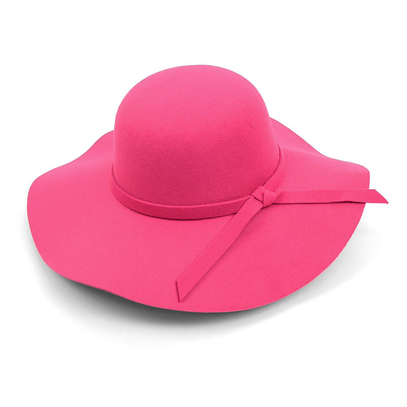 Women's Polyester Felt Floppy Wide Brim Bowknot Hat LWH10057 - Bundle Bus