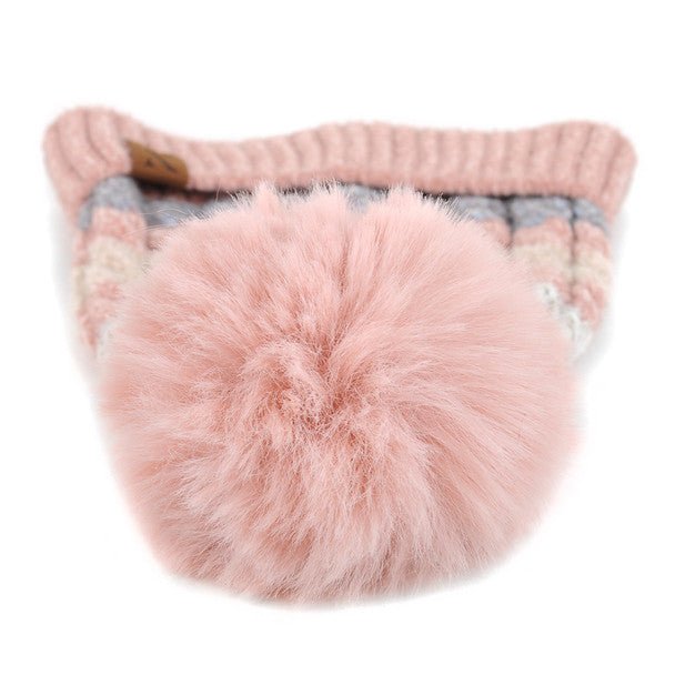 Women's Pom Pom Knit Winter Hat - LKH5037 - Bundle Bus