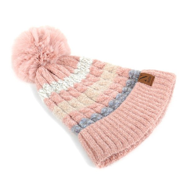 Women's Pom Pom Knit Winter Hat - LKH5037 - Bundle Bus