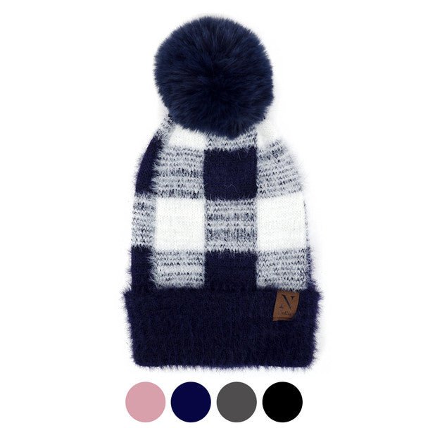 Women's Pom Pom Knit Winter Hat - LKH5038 - Bundle Bus