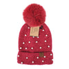 Women's Pom Pom & Pearls Knit Winter Hat - LKH5034 - Bundle Bus