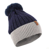 Women's Pom Pom Two-Tone Knit Winter Hat - LKH5035 - Bundle Bus