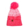 Women's Split-Toned Pom Pom Knit Winter Hat - LKH5033 - Bundle Bus