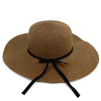 Women's Wide Brim Floppy Sun Hat with Ribbon Bowknot - LH180501 - Bundle Bus