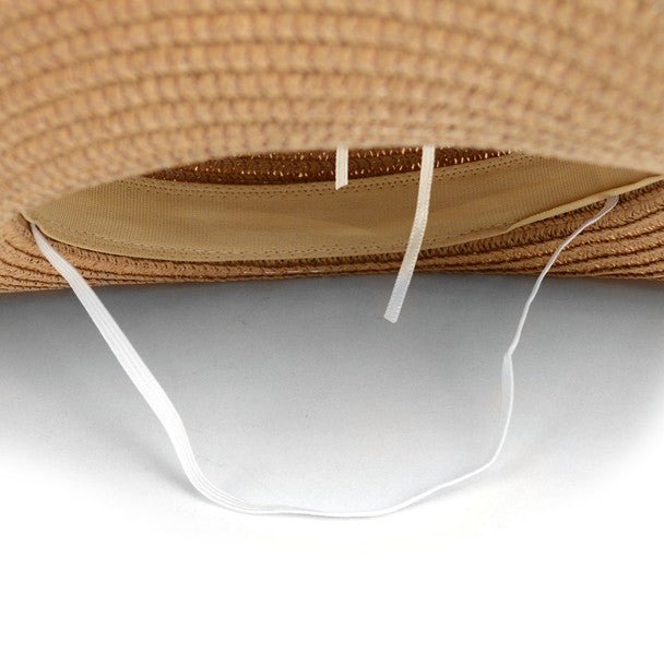 Women's Wide Brim Floppy Sun Hat with Ribbon Bowknot - LH180501 - Bundle Bus