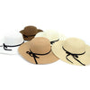 Women's Wide Brim Floppy Sun Hat with Ribbon Bowknot - LH180501 - Bundle Bus