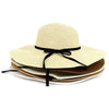 Women's Wide Brim Floppy Sun Hat with Ribbon Bowknot - LH180501 - Bundle Bus