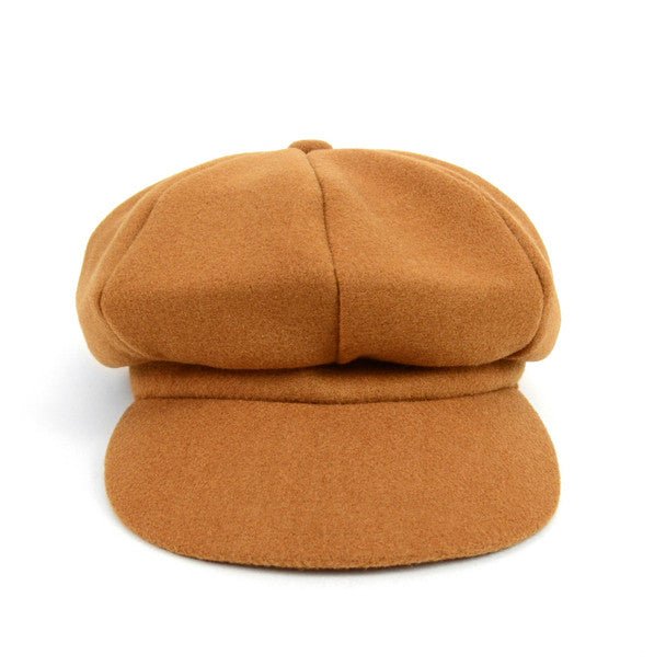 Women's Wool Beret Style Cabbie Baker Cap - LWC5027 - Bundle Bus