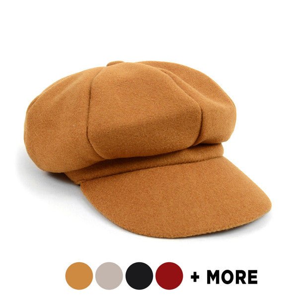 Women's Wool Beret Style Cabbie Baker Cap - LWC5027 - Bundle Bus