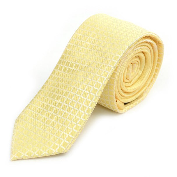 Yellow Microfiber Poly Woven 2.25" Slim Panel Tie - MPPW1601 - Bundle Bus